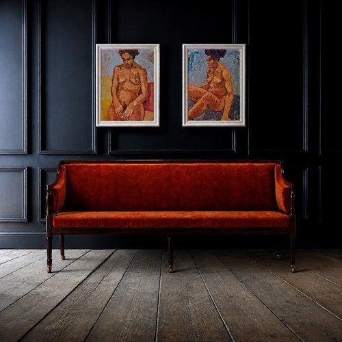 Pair Of Nude Expressionist Paintings,  John Mitchell. 