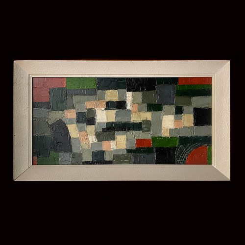 Mid Century British Impasto Abstract, Oil On Canvas.