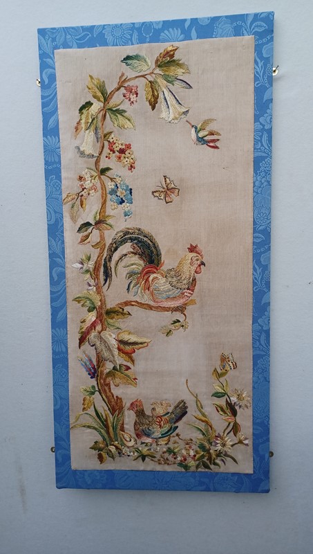 Embroidered panel of a Cockerel and hen-inglis-hall-antiques-20220828-092817-main-637972832102356367.jpg