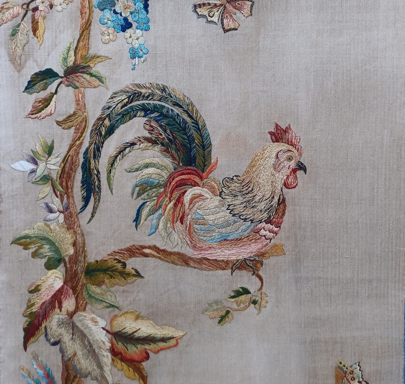 Embroidered panel of a Cockerel and hen-inglis-hall-antiques-20220828-092915-main-637972833092035920.jpg