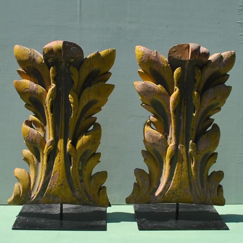 Large Acanthus Leaf Carvings From A Carousel