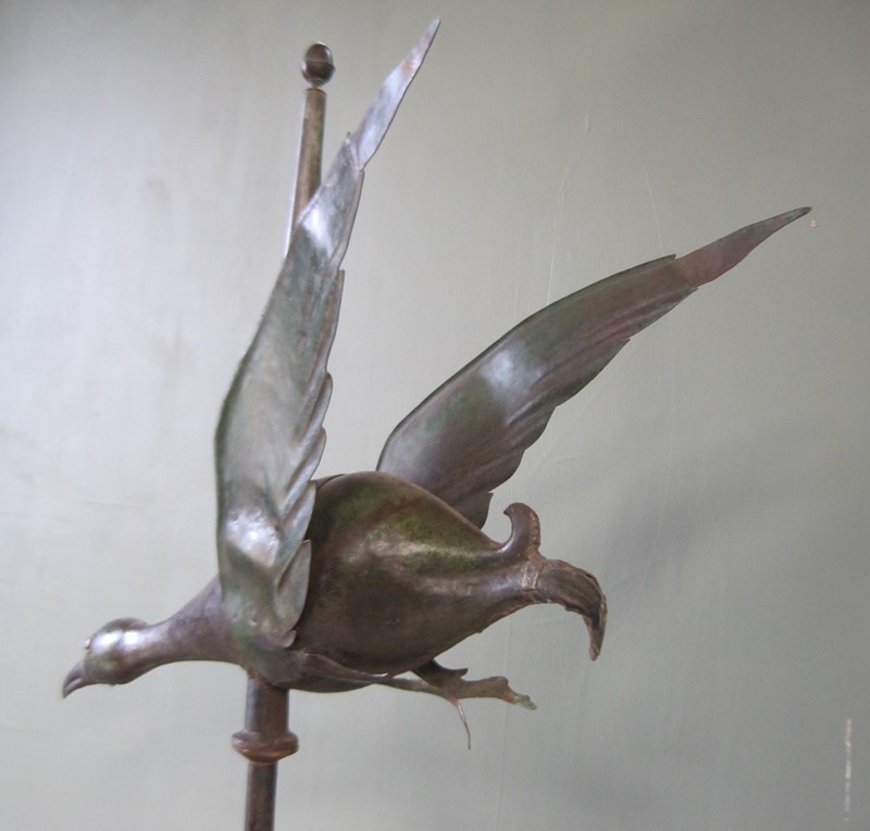 Arts & Crafts copper duck weather vane on a stand-inglis-hall-antiques-img-1346-main-637431224533628695.JPG