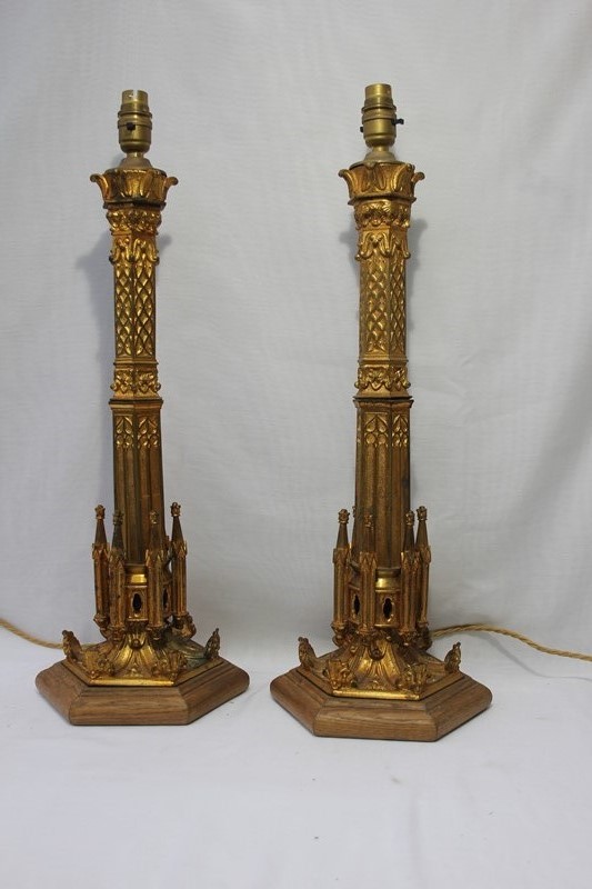  19ct  Pair Gilt Gothic table lights  maner  pugin-inglis-hall-antiques-img-5142-main-637489860895606032.JPG