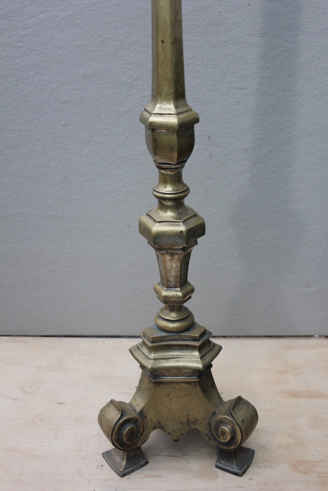 Brass church candle stand Decorative Collective