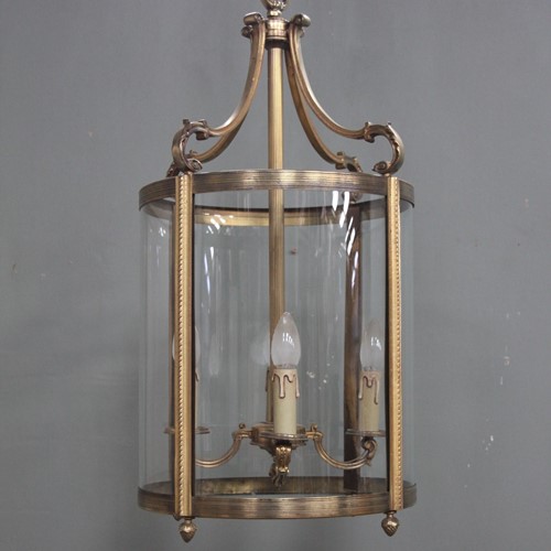 Large hall lantern with curved glass