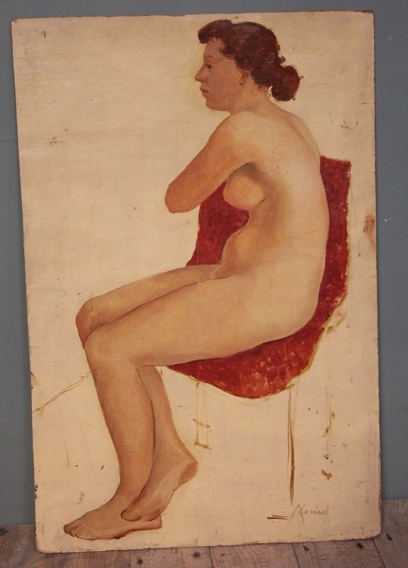 20th ct Oil on board nude woman-inglis-hall-antiques-img-6626-main-637521108878656457.JPG