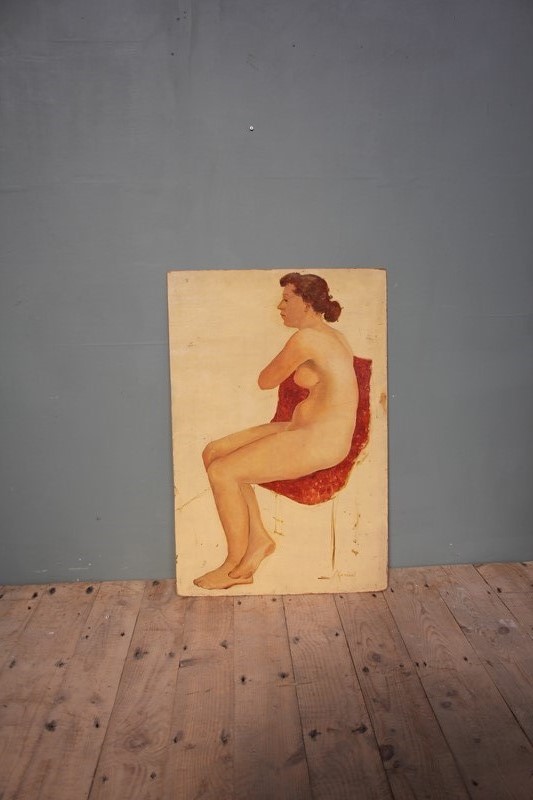 20th ct Oil on board nude woman-inglis-hall-antiques-img-6629-main-637521108253660129.JPG