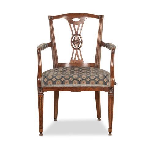 C19th Elm Open Armchair