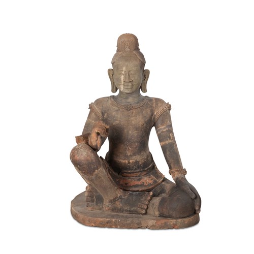 Large 19Th Century Khmer Terracotta Figure