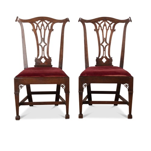 Pair Of C18th Mahogany Side Chairs