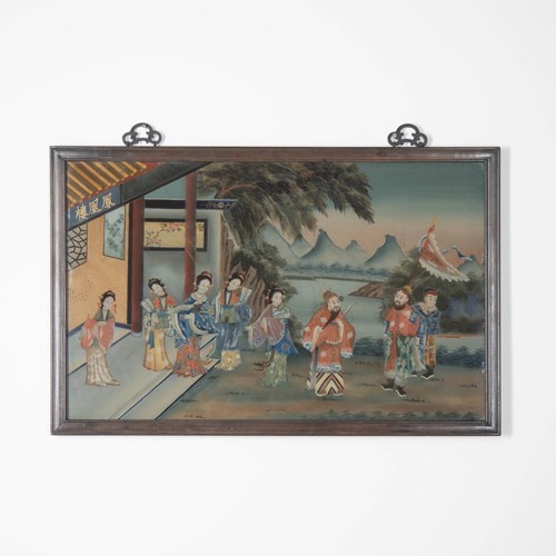 19Th Century Chinese Reverse Glass Painting