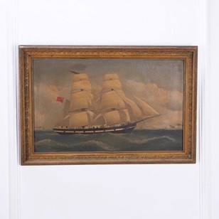 19Th Century English Marine Oil Pai...