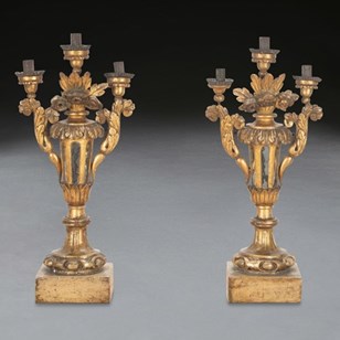 18Th Century Pair Of Italian Giltwo...
