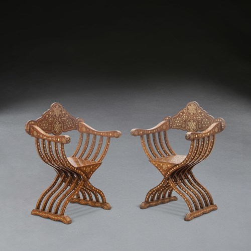 Pair Of 19Th Century Savonarola Chairs