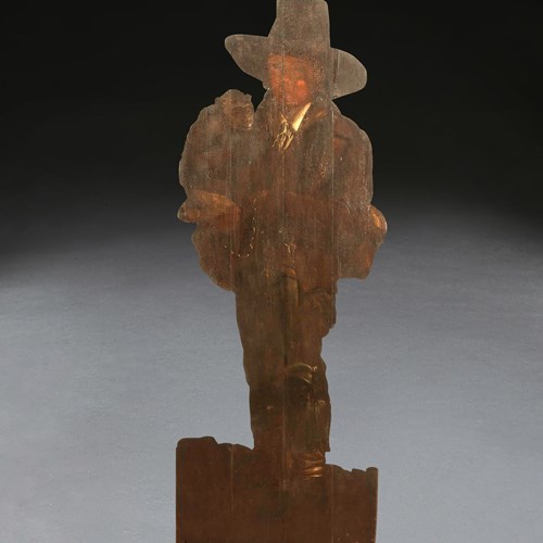 A Rare 18Th Century Lifesize Dummy Board Of Gentleman And Monkey