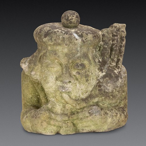 Early 19Th Century Carved Stone Model Of A Piper