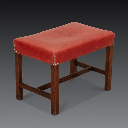 George III Mahogany And Leather Stool
