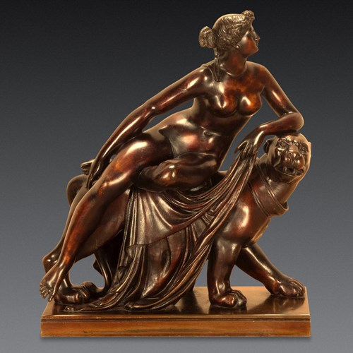 19Th Century Bronze Group ‘Ariadne And The Panther’
