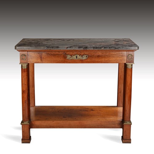 A 19Th Century Walnut & Marble French Console Table