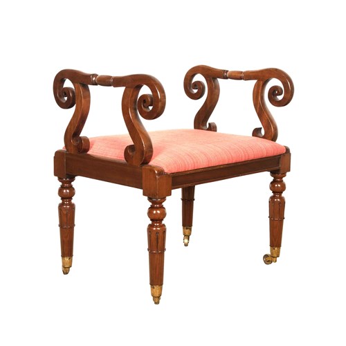 19Th Century Regency Mahogany Window Seat