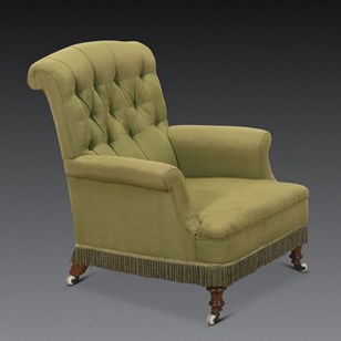 19Th Century Upholstered Easy Armch...