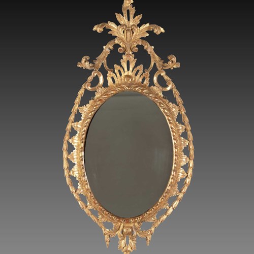 18Th Century Carved Giltwood Wall Mirror