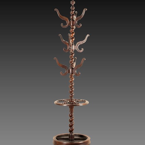 Large 19Th Century Carved Hall Stand