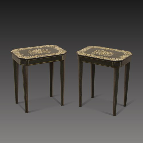 Pair Of Regency Penwork Occasional Tables