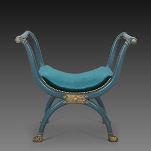 Early C19th X-Frame Window Seat/Sto...