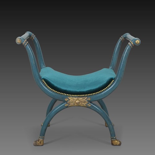 Early C19th X-Frame Window Seat/Stool