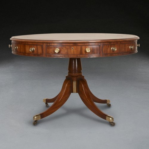 Regency Mahogany Drum Table
