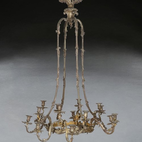 19Th Century Bronze Sixteen Light Chandelier