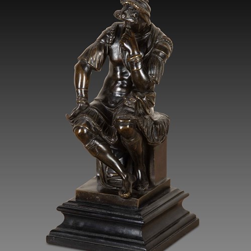 19Th Century French Bronze Figure Of The Seated Lorenzo De Medici