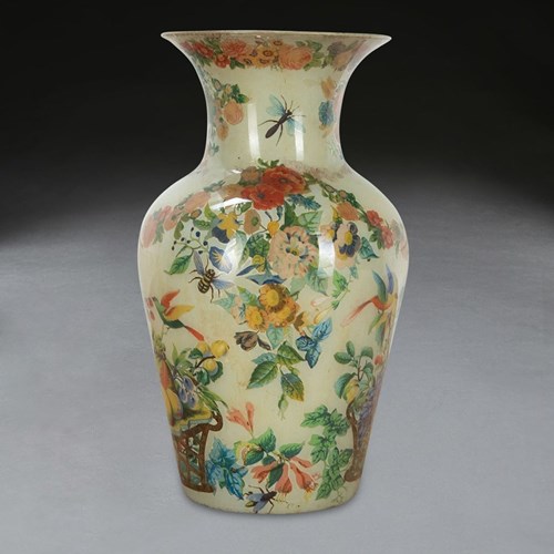 19Th Century Decalcomania Vase
