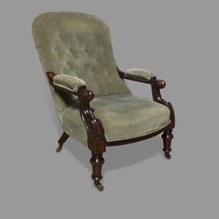 19Th Century Mahogany Library Chair...