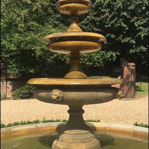 Monumental Three-Tier Garden Fountain