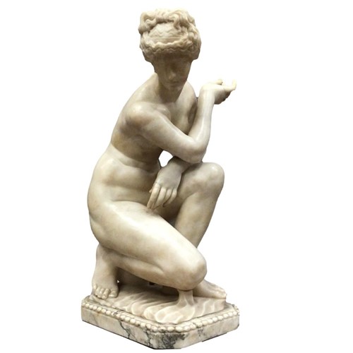 Large Marble Figure Of Crouching Venus