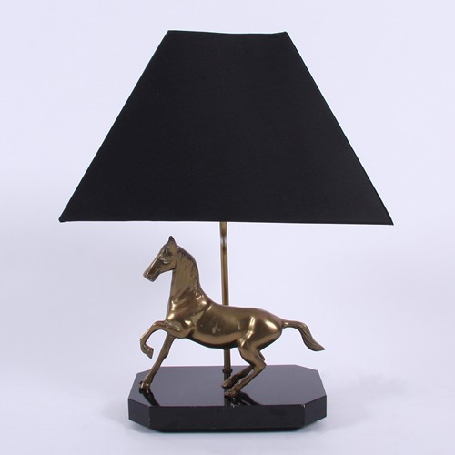 French 1960s Brass Horse Table Lamp