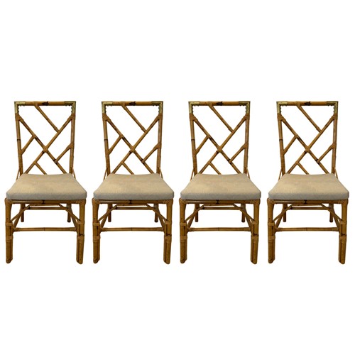 Set Of 4 Bamboo Dining Chairs