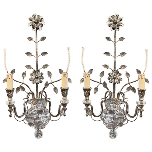 Large Pair Of 1970S Banci Firenze Wall Sconces