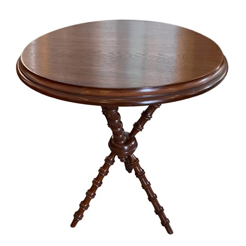 English 19Th Century Mahogany 'Bobbin' Table With Tripod Legs