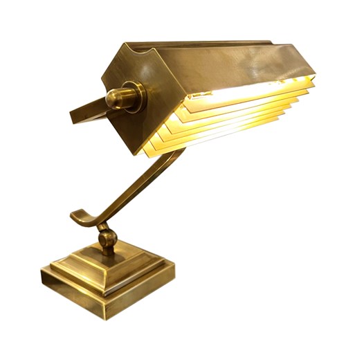 French 1960S Brass 'Banker's' Lamp