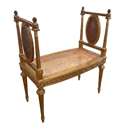 French 1920S Giltwood And Cane Seat
