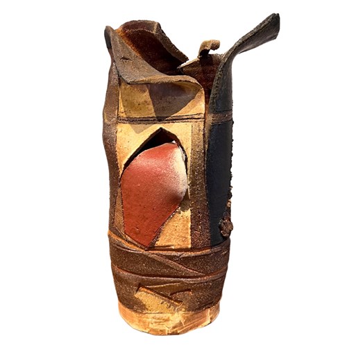 Ceramic Vase With An Architectural Silhouette In The Manner Of Ian Godfrey