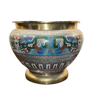 Japanese 1920S Enamel And Brass Jar...