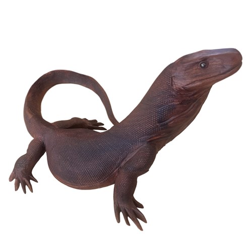 Carved Wood Komodo Dragon, 1970S