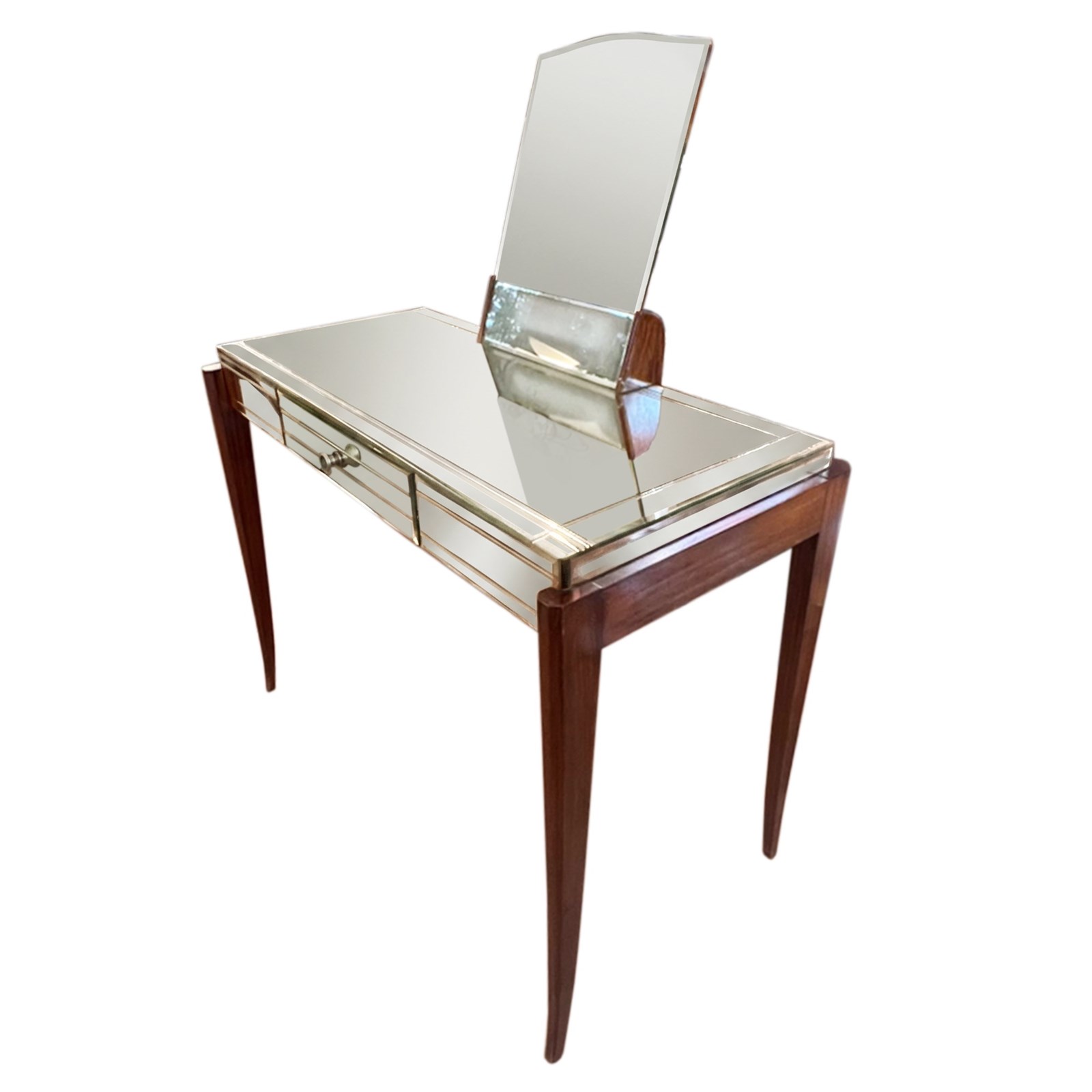 Midcentury French Mirrored Dressing Table - Decorative Collective