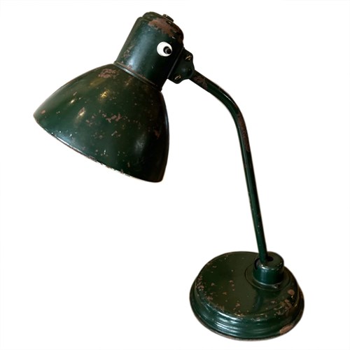 French 1930S Desk Lamp With Original Green Paint