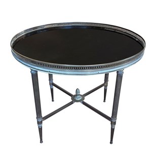 Maison Jansen Style Round Brass Sid...