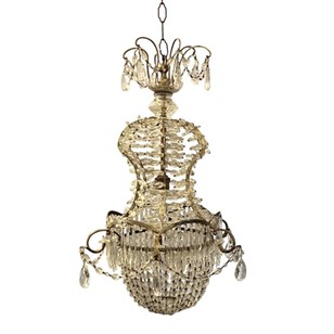 Small French 1950S Basket Chandelie...